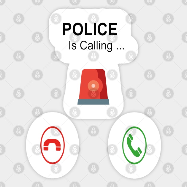 POLICE CALL Sticker by TOPTshirt